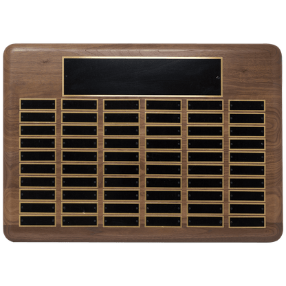 American Walnut Perpetual Plaque 2301 22" x 30" - 96 Plates / Walnut