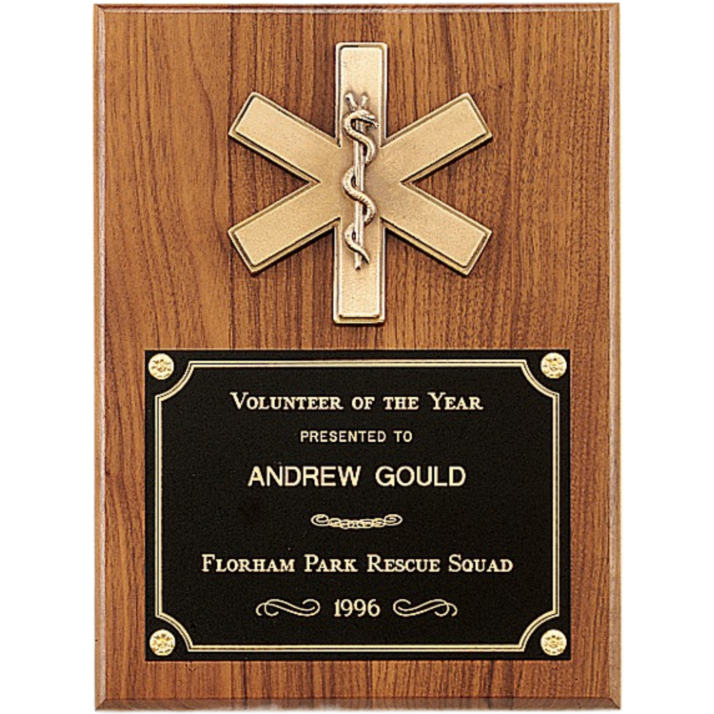 American Walnut Plaques with Emergency Medical Casting 9" x 12" / Walnut