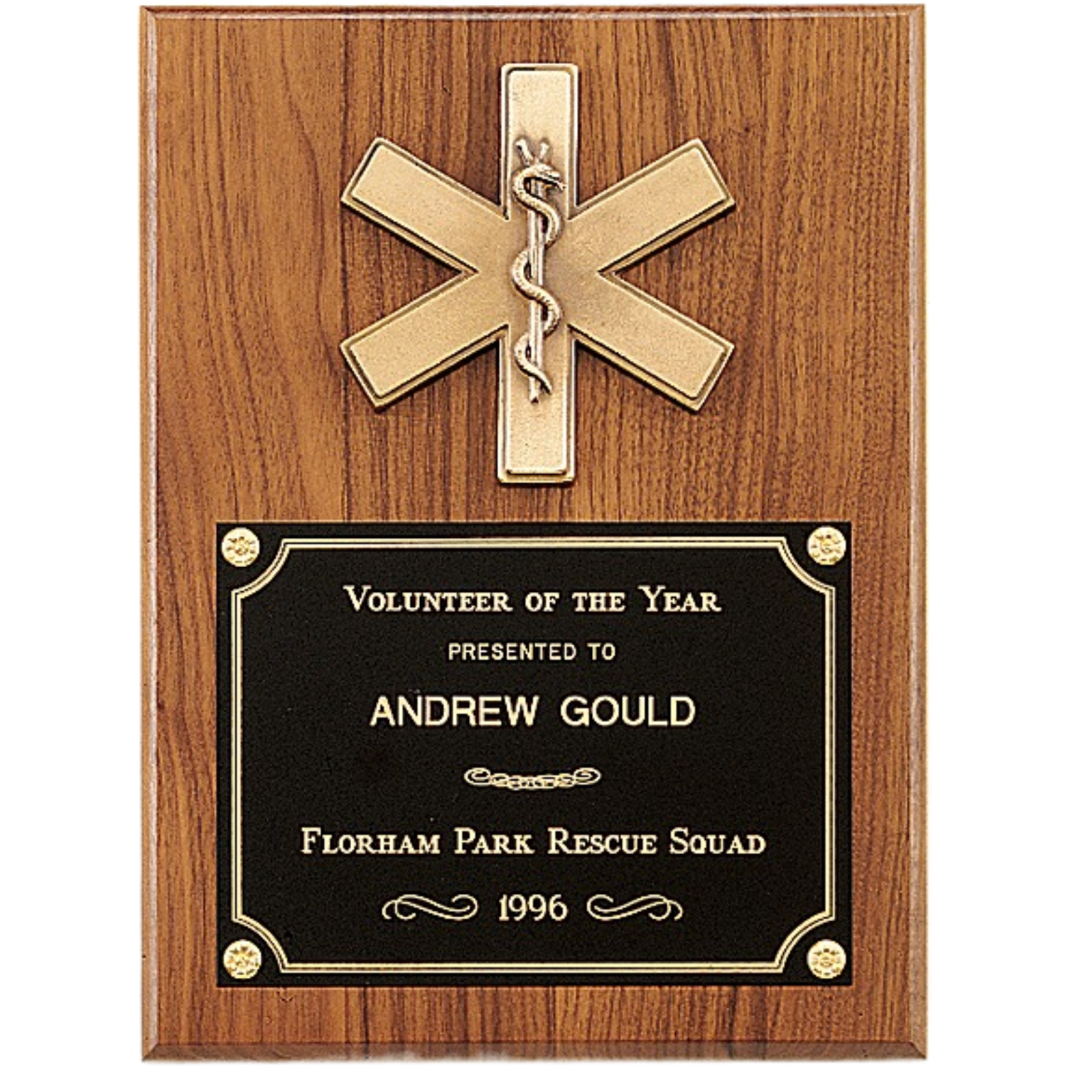 American Walnut Plaques with Emergency Medical Casting 9" x 12" / Walnut