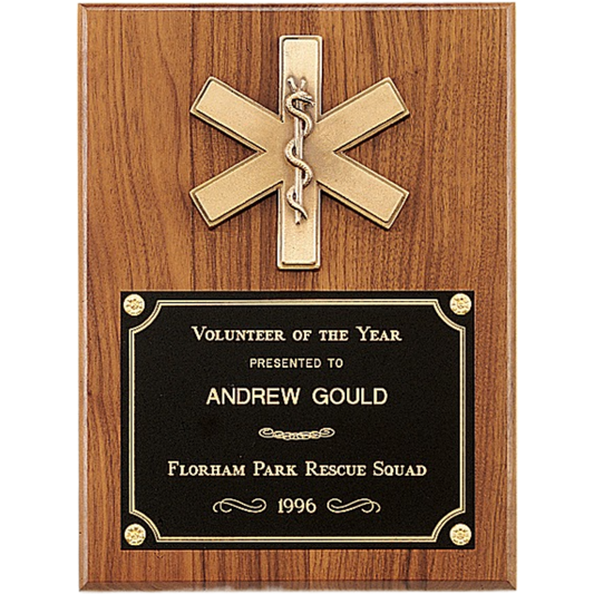 American Walnut Plaques with Emergency Medical Casting 9" x 12" / Walnut
