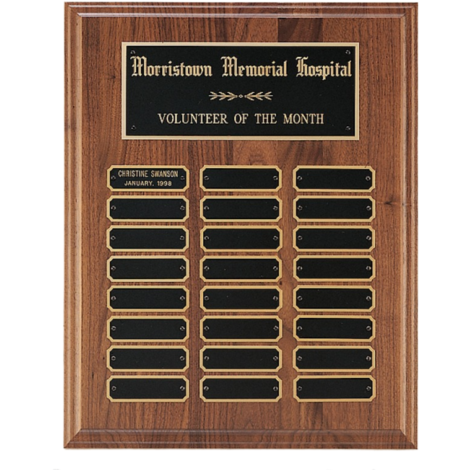 American Walnut Perpetual Plaque 3300 9" x 12" / Walnut / 12 Plates