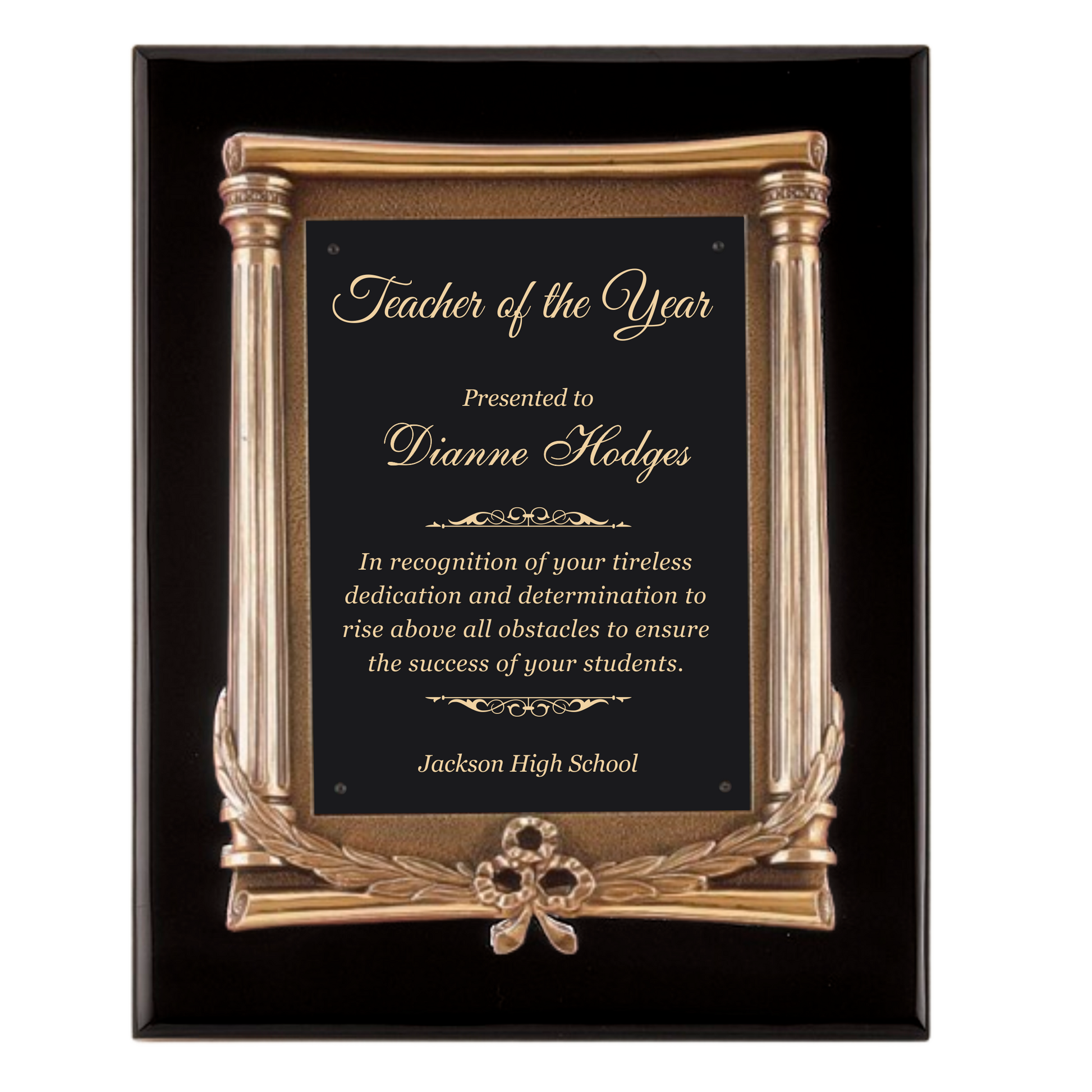 Cast Bronze Roman Ebony Plaque 10.5" x 13" / Black Piano Finish