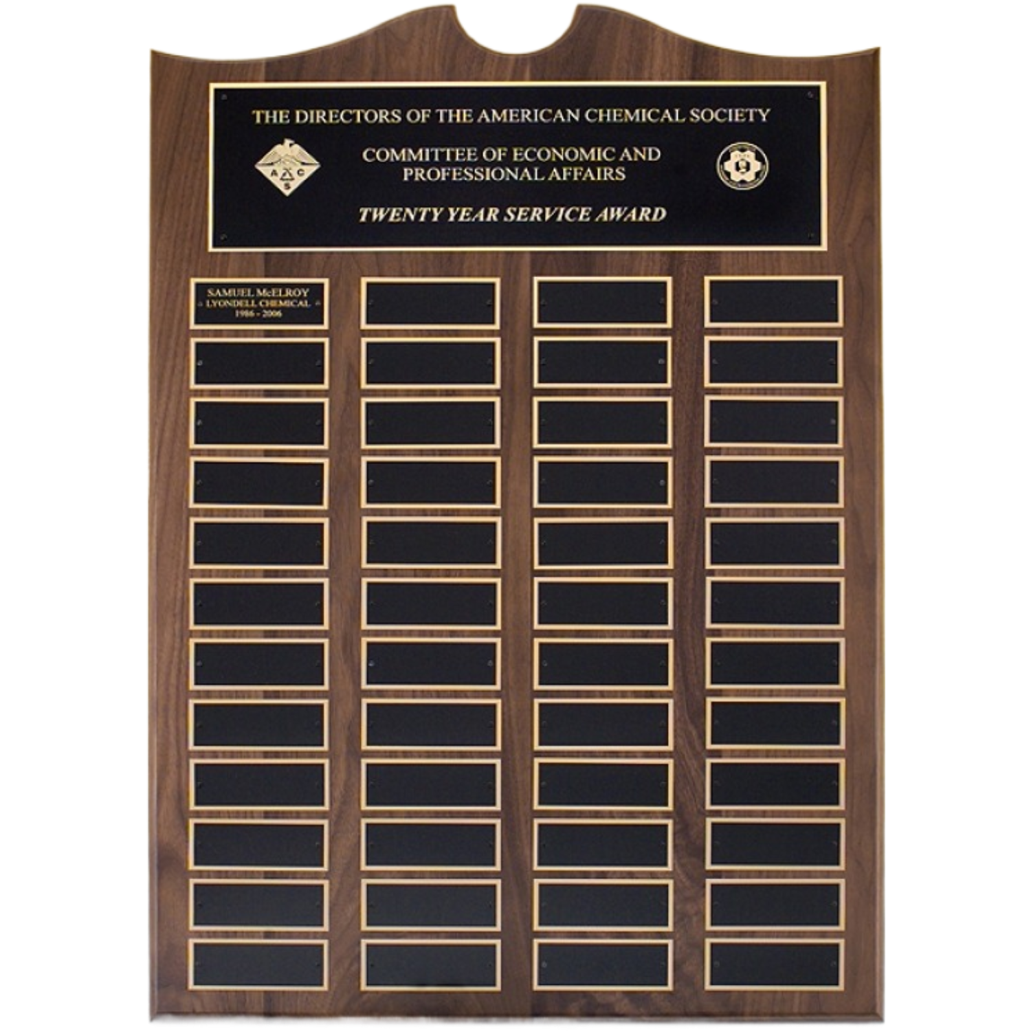 American Walnut Perpetual Plaque 3945 11" x 15" / Walnut / 12 Plates