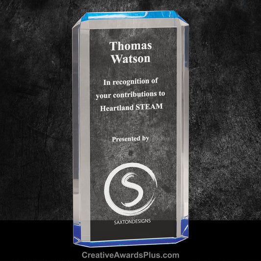Premier Rectangular Acrylic Award 9.5" / Blue