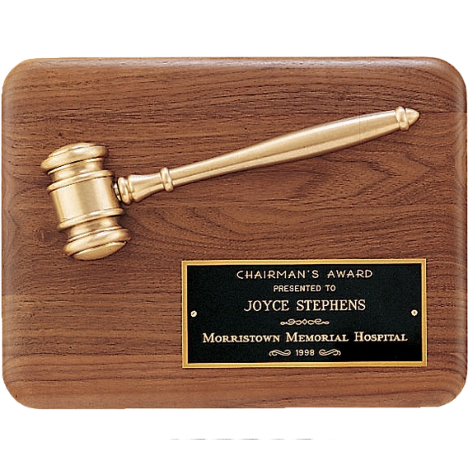 Gold Gavel Plaque 9" x 12" / Walnut