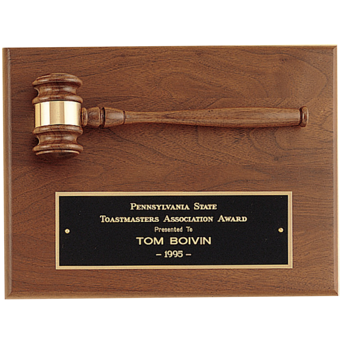 Horizontal Gavel Plaque 9" x 12" / Walnut