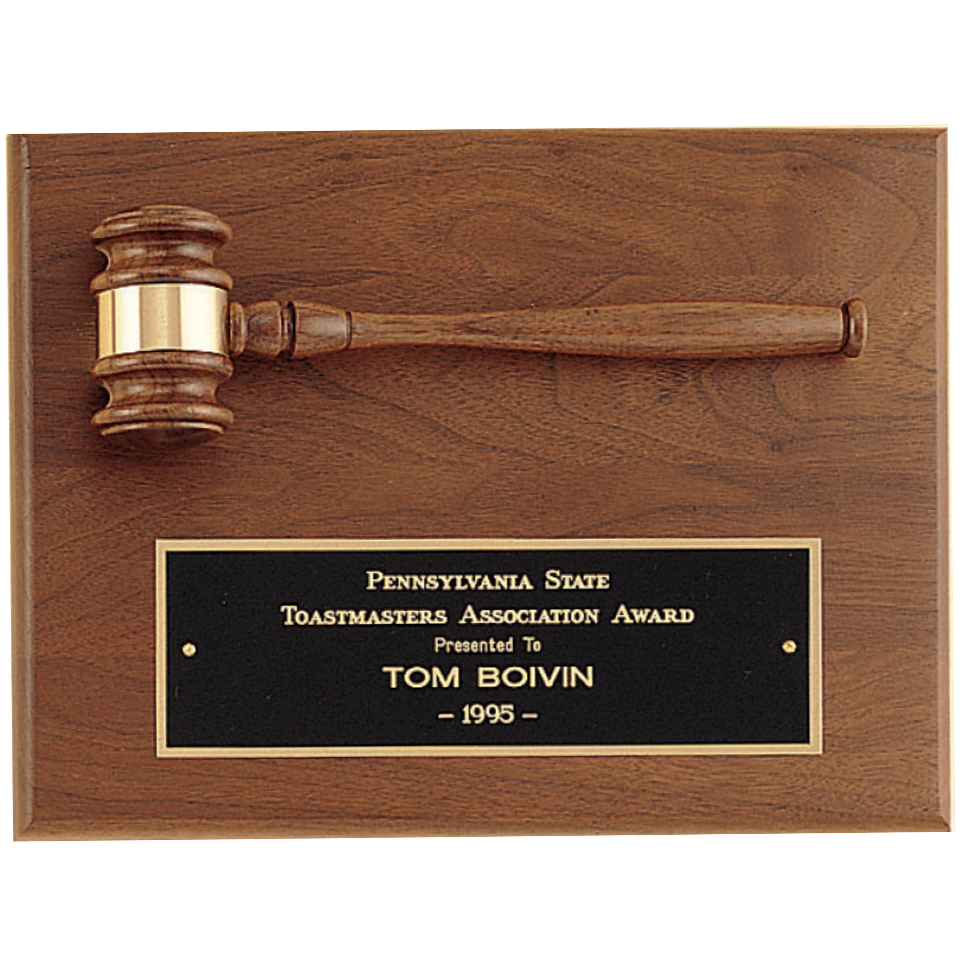 Horizontal Gavel Plaque 9" x 12" / Walnut