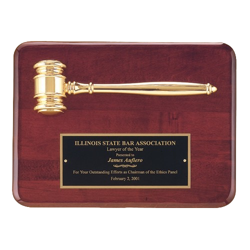 Gold Gavel Rosewood Plaque 9" x 12" / Rosewood