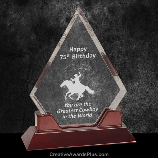 Rosewood Diamond Acrylic Award 9.5" / Rosewood