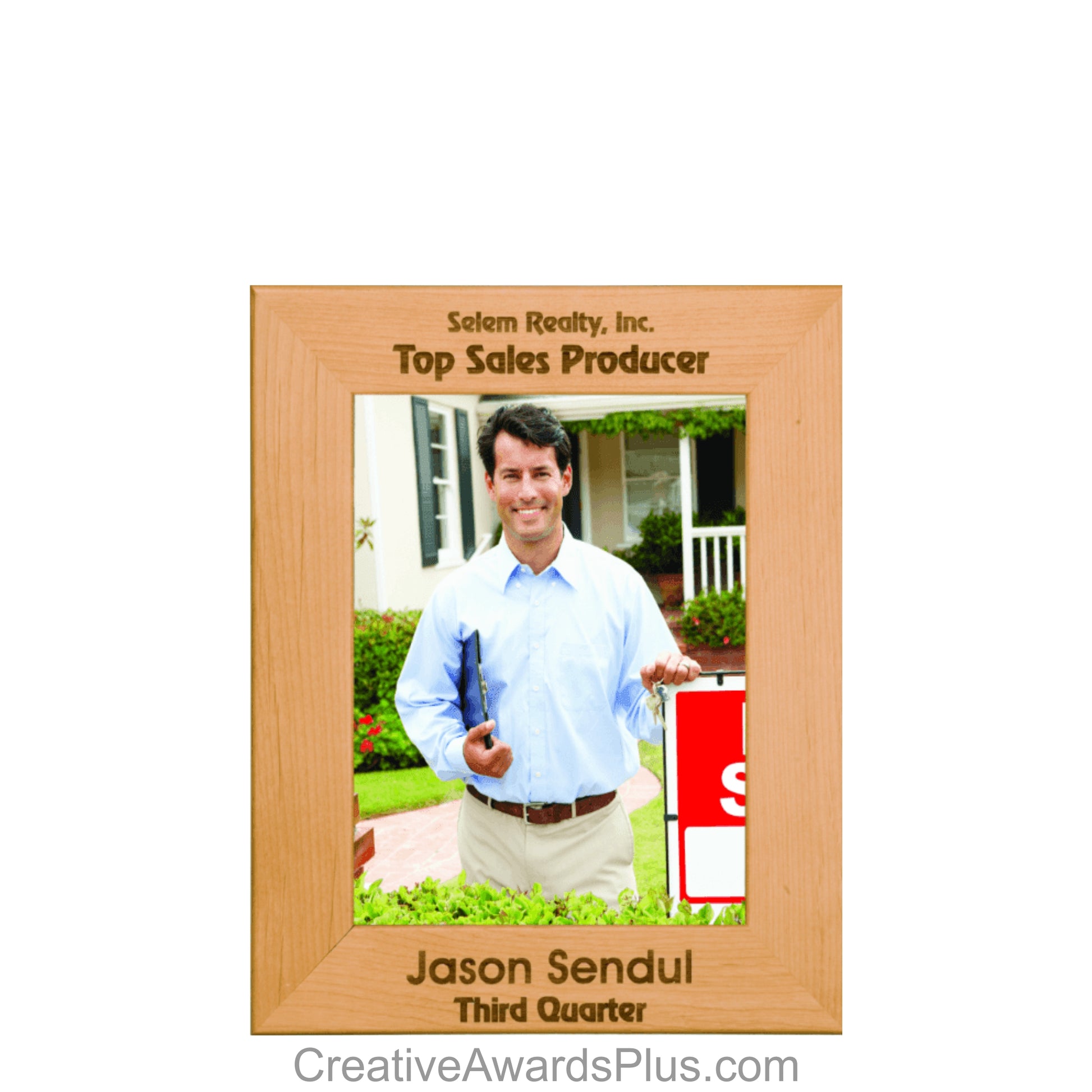 Red Alder Photo Frame 7.5" x 9 .5" - Holds 5" x 7" Photo / Alder / Portrait