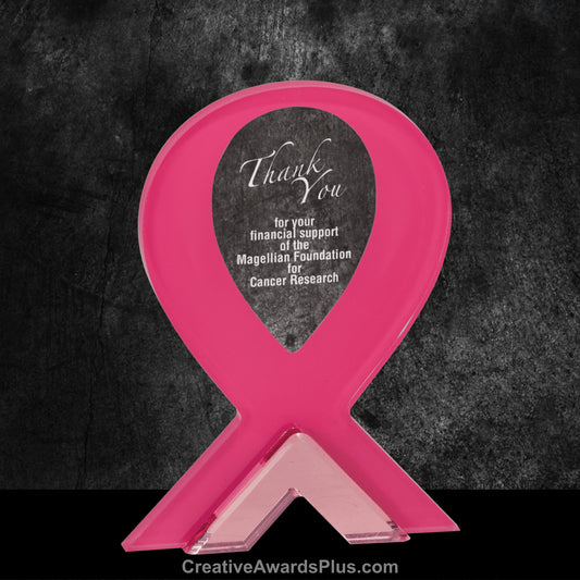 Pink Ribbon Acrylic 7" / Pink