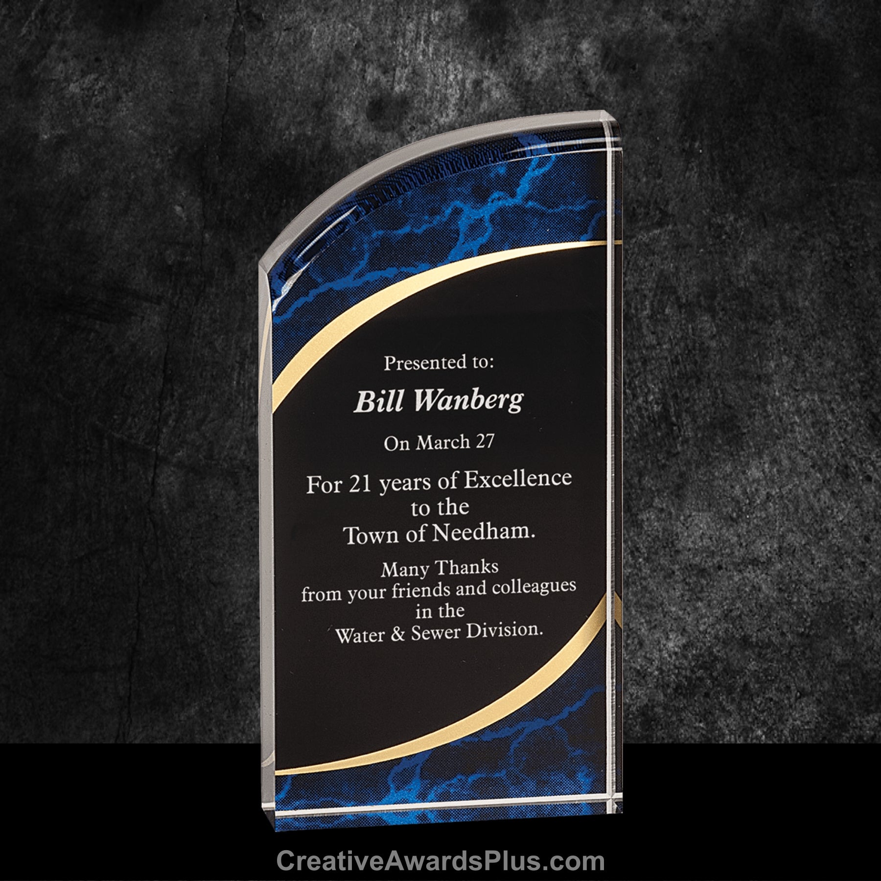 Rounded Marble Acrylic 7" / Blue