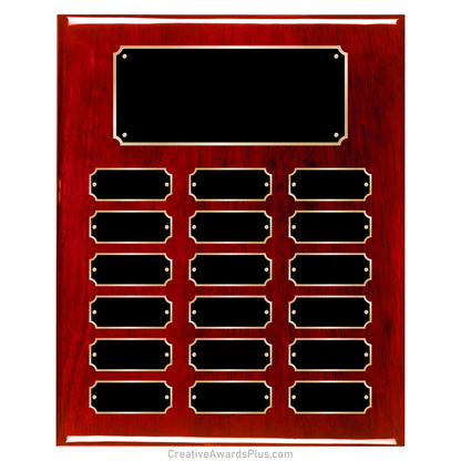 Rosewood Piano Finished Perpetual Plaque 10.5" x 13" / Rosewood / 18 Leaf Plates