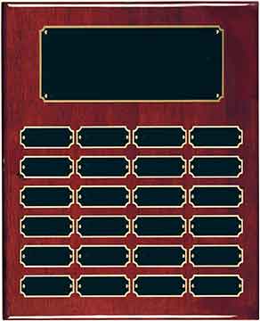 Rosewood Piano Finished Perpetual Plaque 12" x 15" - 24 Plates / Rosewood