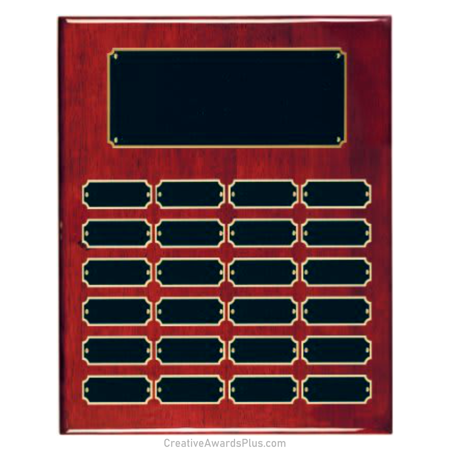 Rosewood Piano Finished Perpetual Plaque 12" x 15" / Rosewood / 24 Leaf plates