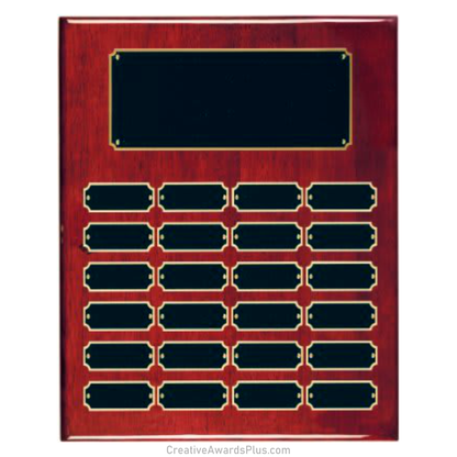 Rosewood Piano Finished Perpetual Plaque 12" x 15" / Rosewood / 24 Leaf plates