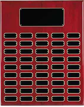 Rosewood Piano Finished Perpetual Plaque 16" x 20" - 45 Plates / Rosewood