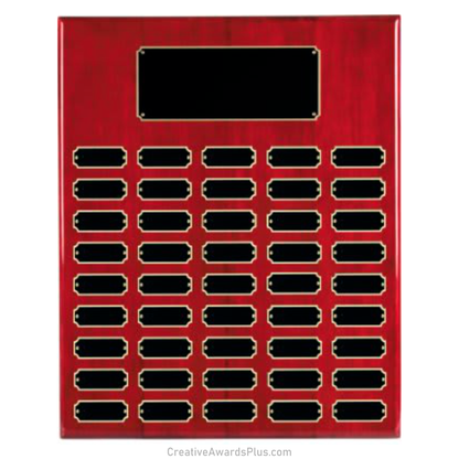 Rosewood Piano Finished Perpetual Plaque 16" x 20" / Rosewood / 45 Leaf plates