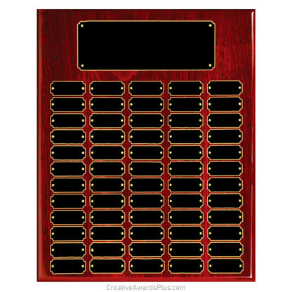 Rosewood Piano Finished Perpetual Plaque 16" x 20" / Rosewood / 60 Leaf plates