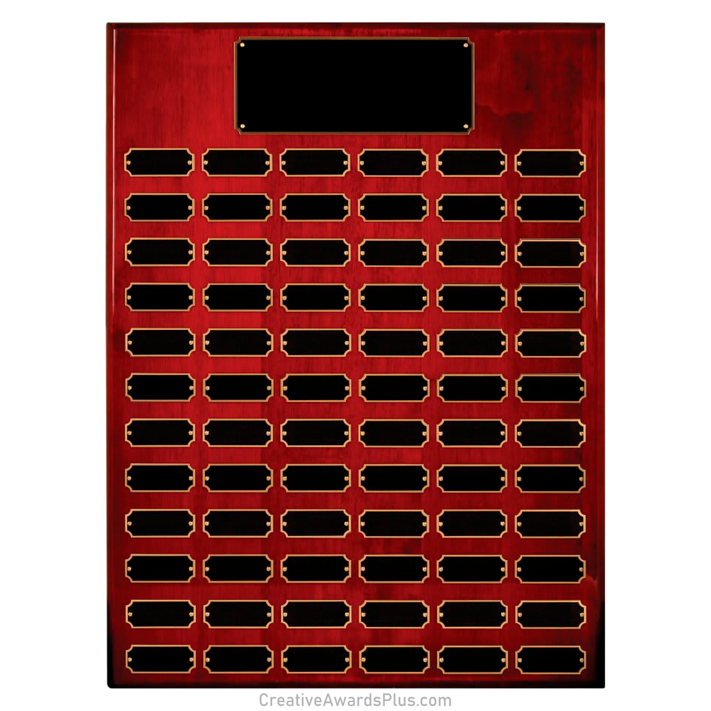 Rosewood Piano Finished Perpetual Plaque 18" x 24" / Rosewood / 72 Leaf Plates