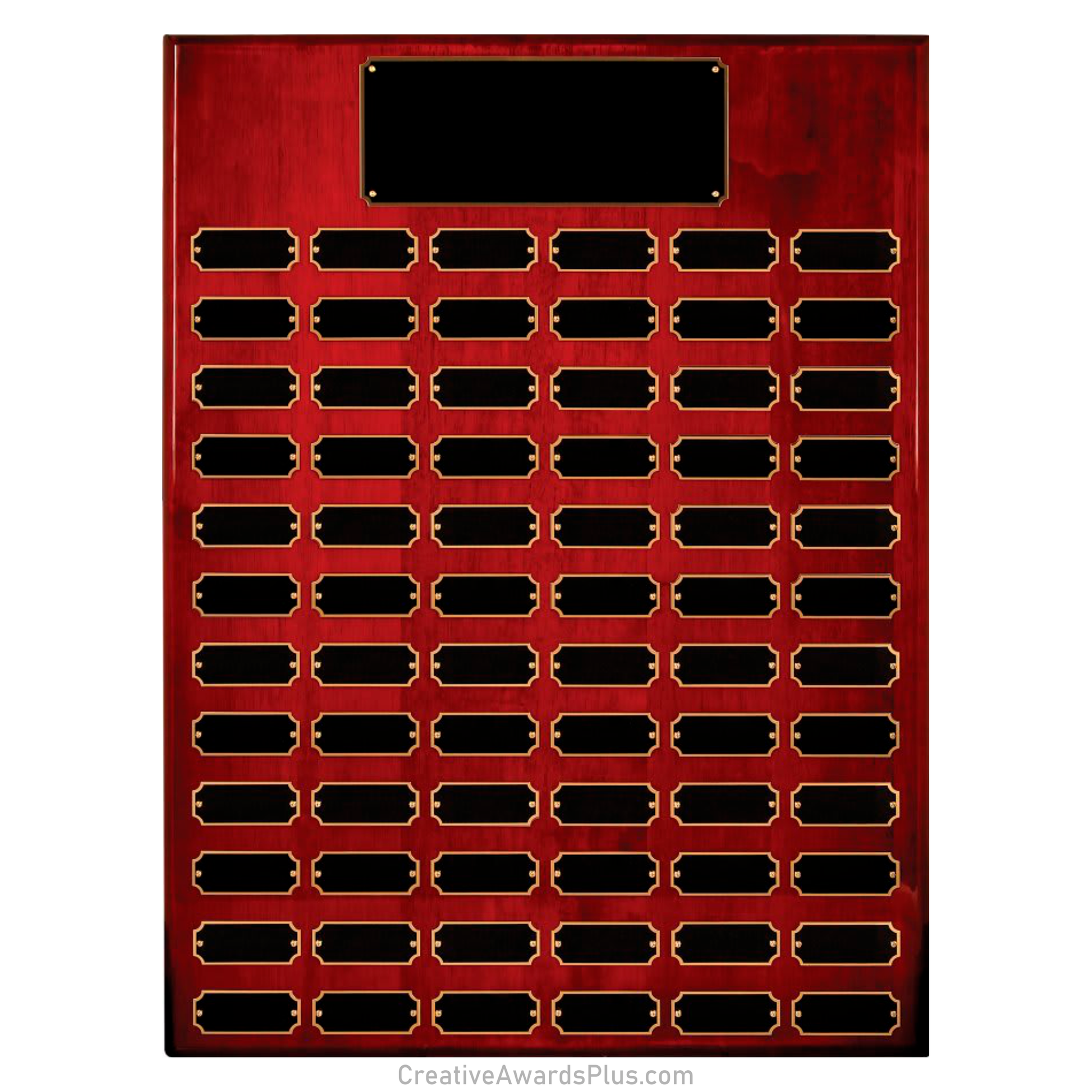 Rosewood Piano Finished Perpetual Plaque 18" x 24" / Rosewood / 72 Leaf Plates