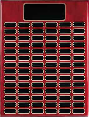 Rosewood Piano Finished Perpetual Plaque 18" x 24" - 84 Plates / Rosewood