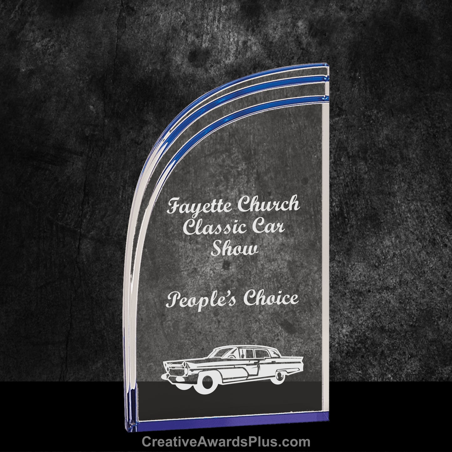 Wave Acrylic Award 7" / Blue