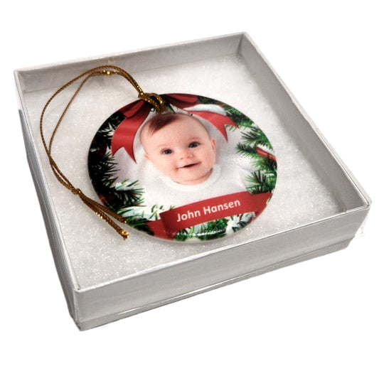 Ceramic Round Ornament 2.5 / White