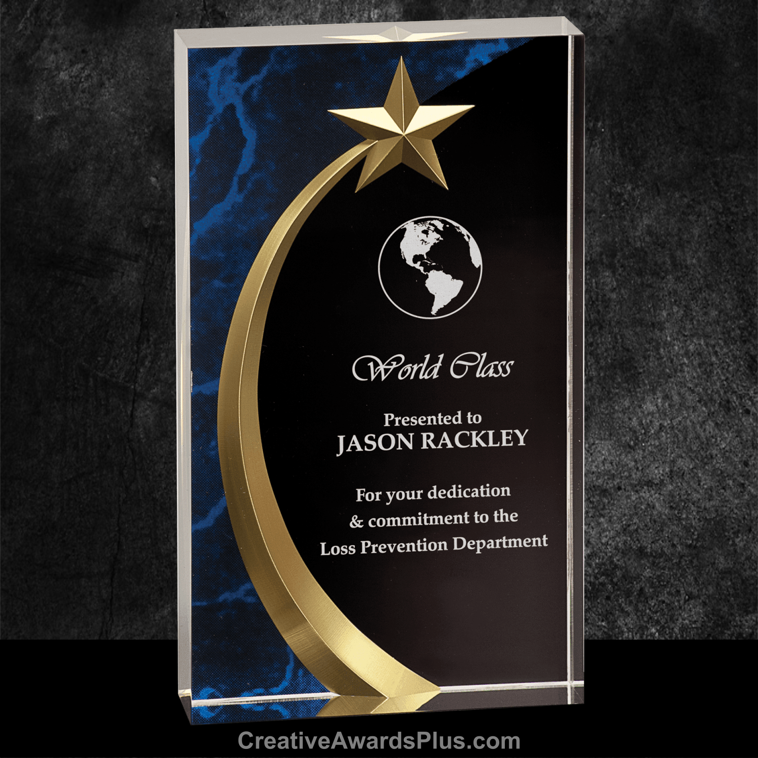 Shooting Star Acrylic Award 7.75" / Blue