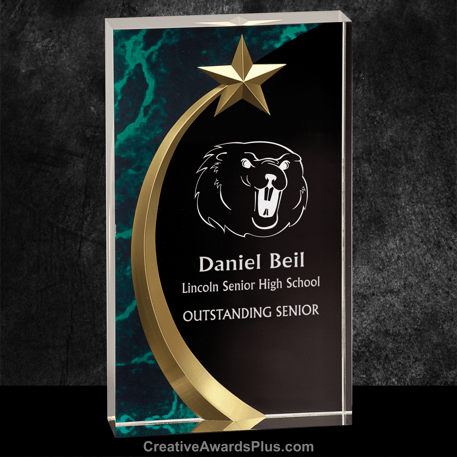Shooting Star Acrylic Award 7.75" / Green