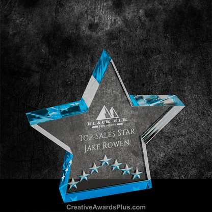 Star Performance Acrylic Award 5" / Blue