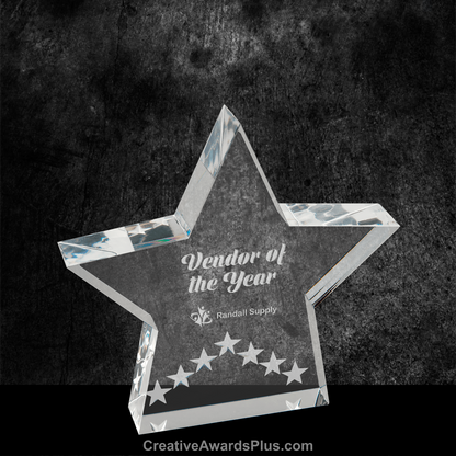 Star Performance Acrylic Award 5" / Gold