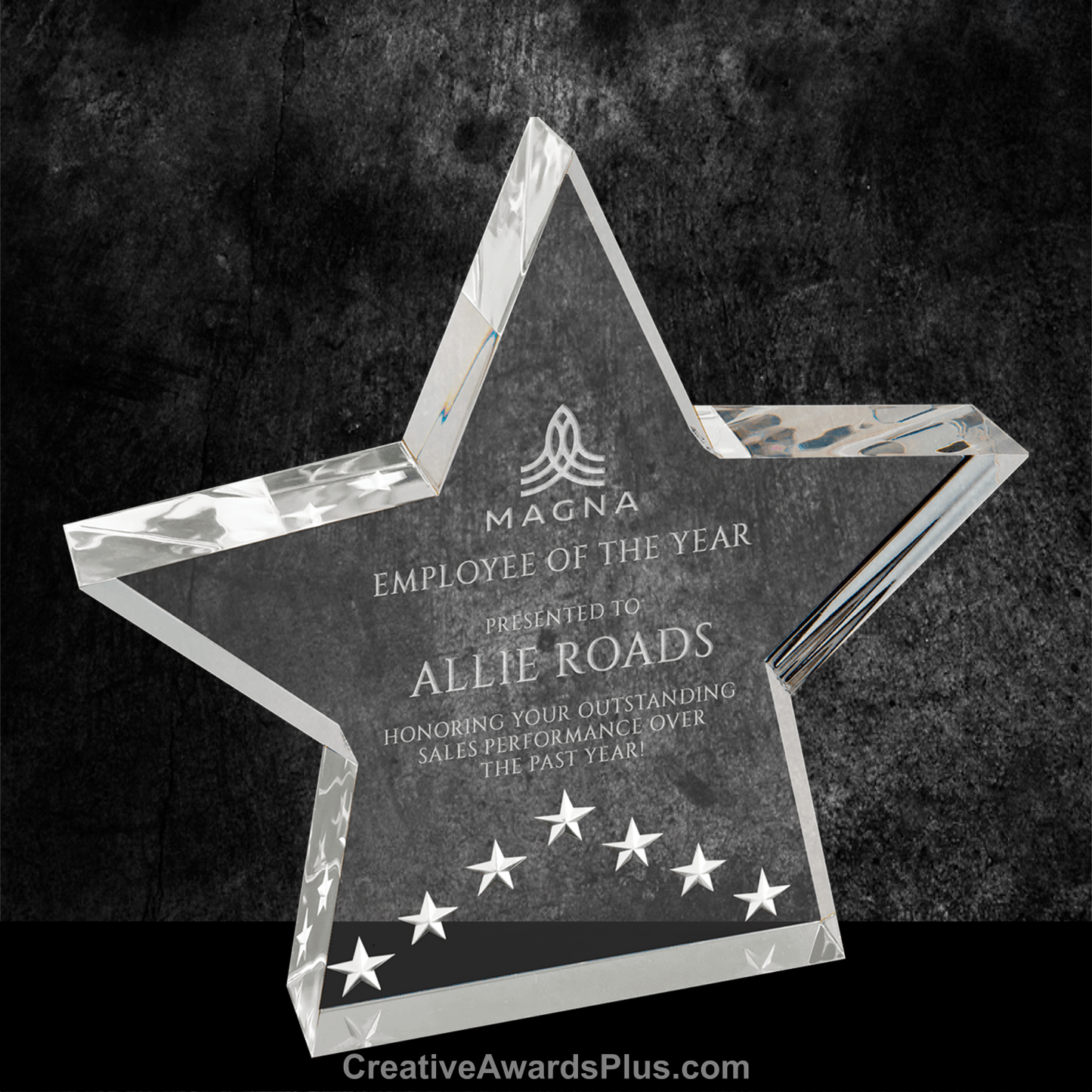 Star Performance Acrylic Award 6" / Silver