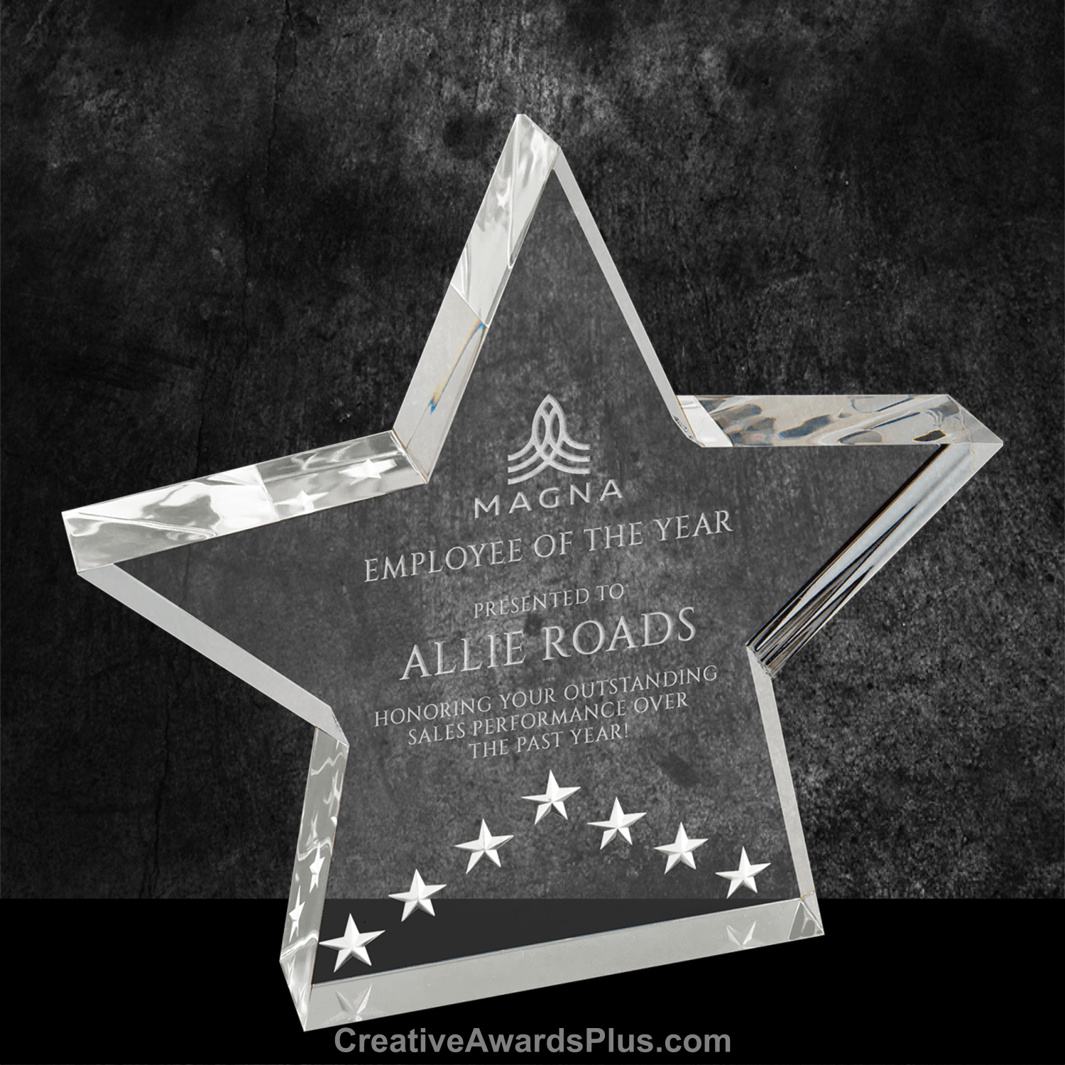 Star Performance Acrylic Award 6" / Silver