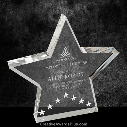 Star Performance Acrylic Award 6" / Silver
