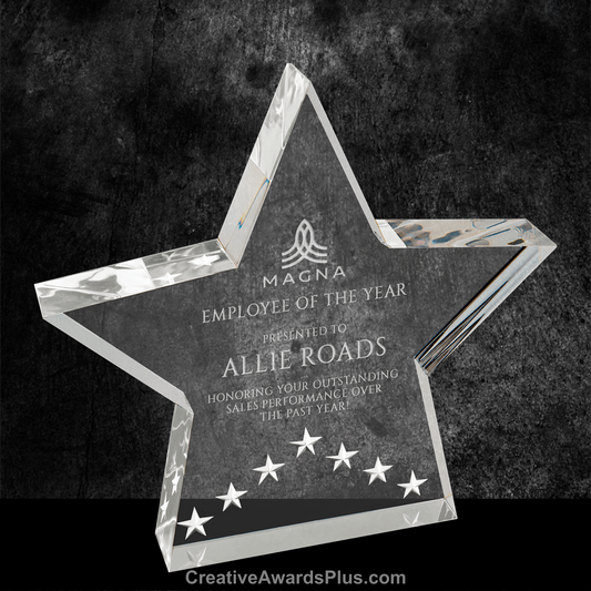 Star Performance Acrylic Award 6" / Silver