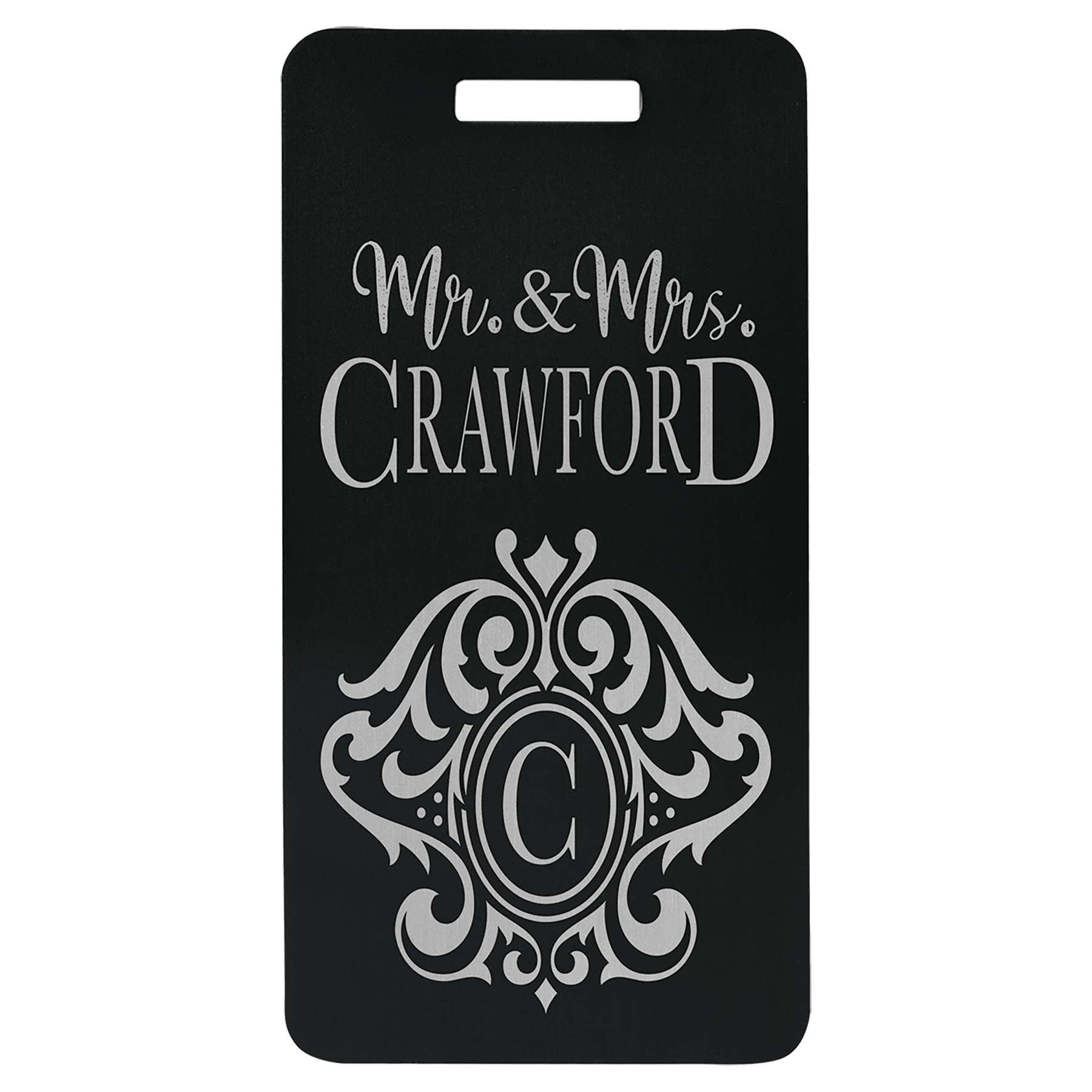 Aluminum Luggage Tag 3 7/8" x 2" / Black