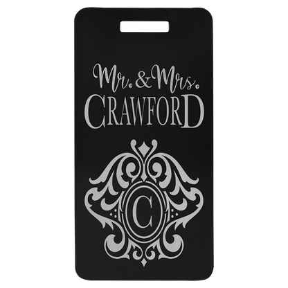 Aluminum Luggage Tag 3 7/8" x 2" / Black