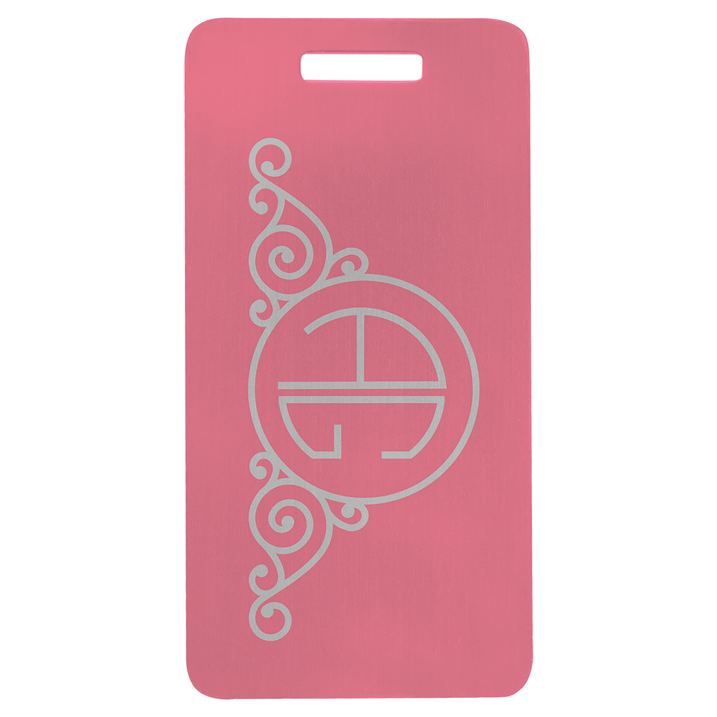 Aluminum Luggage Tag 3 7/8" x 2" / Pink