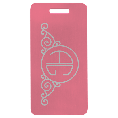 Aluminum Luggage Tag 3 7/8" x 2" / Pink