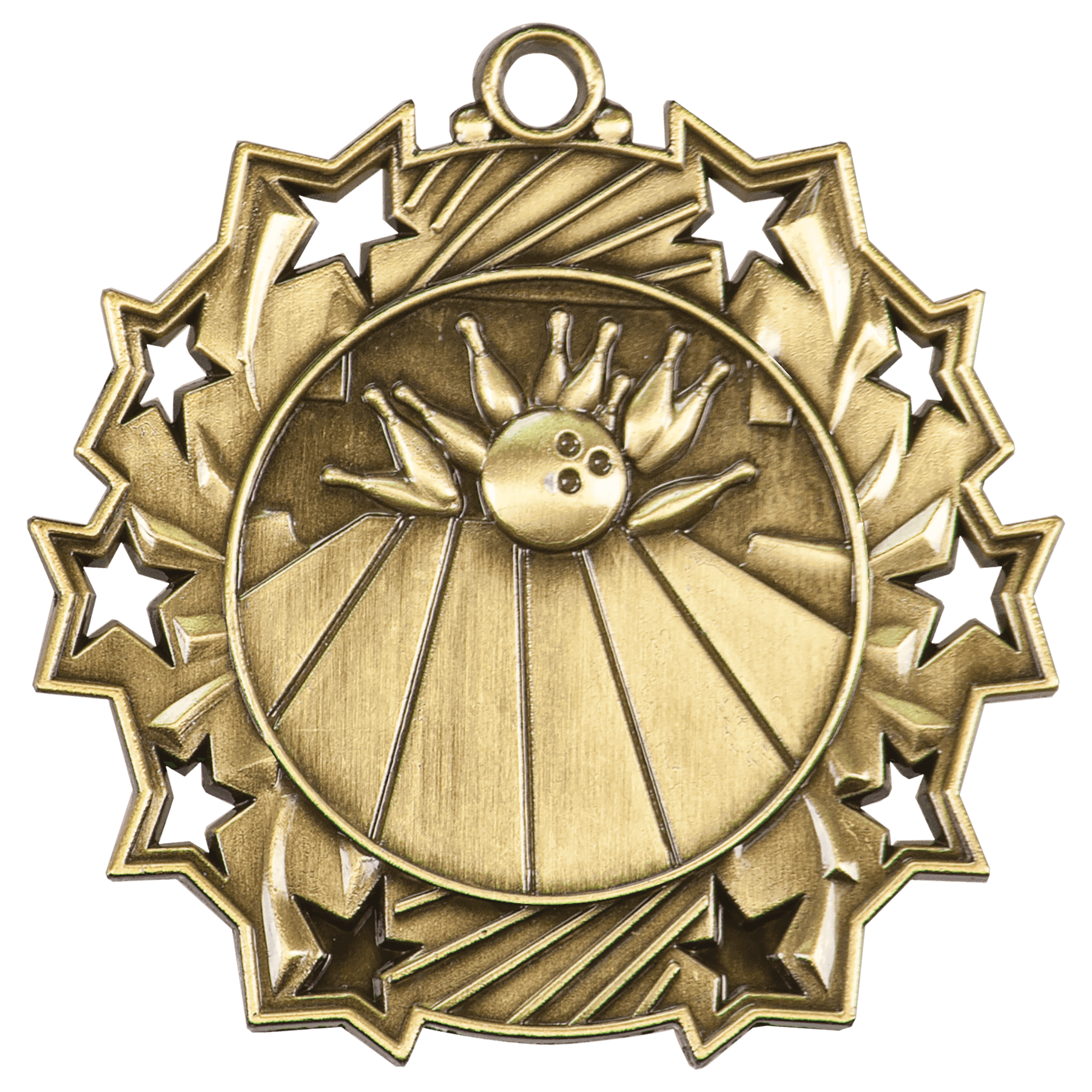 Ten Star Bowling Medal 2.25" / Gold