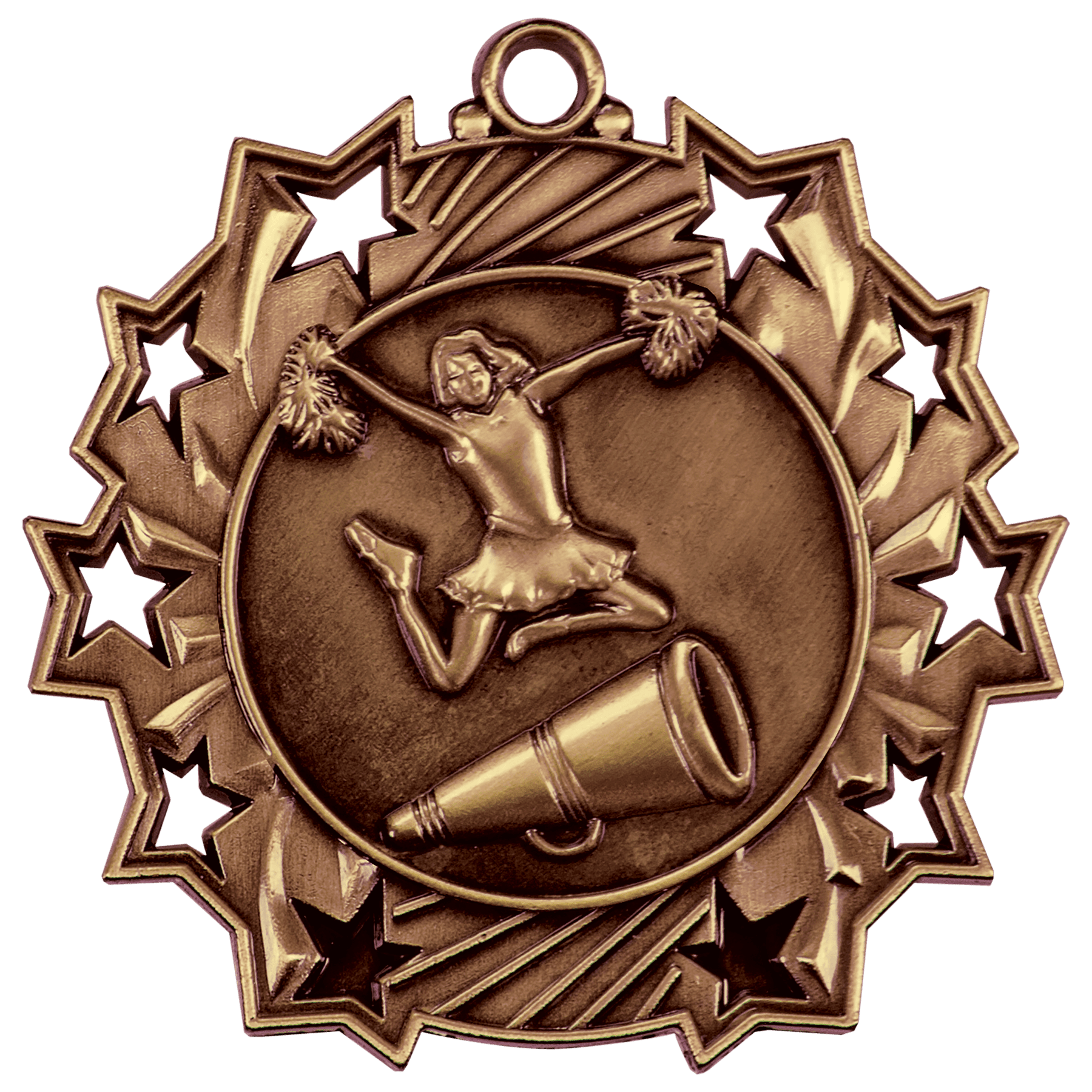 Ten Star Cheer Medal 2.25" / Bronze (Copper Tone)