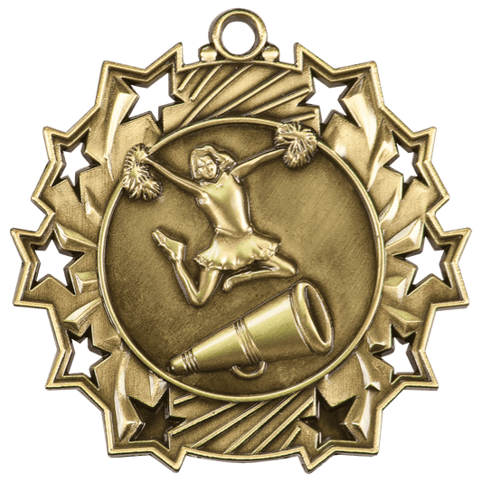 Ten Star Cheer Medal 2.25" / Gold