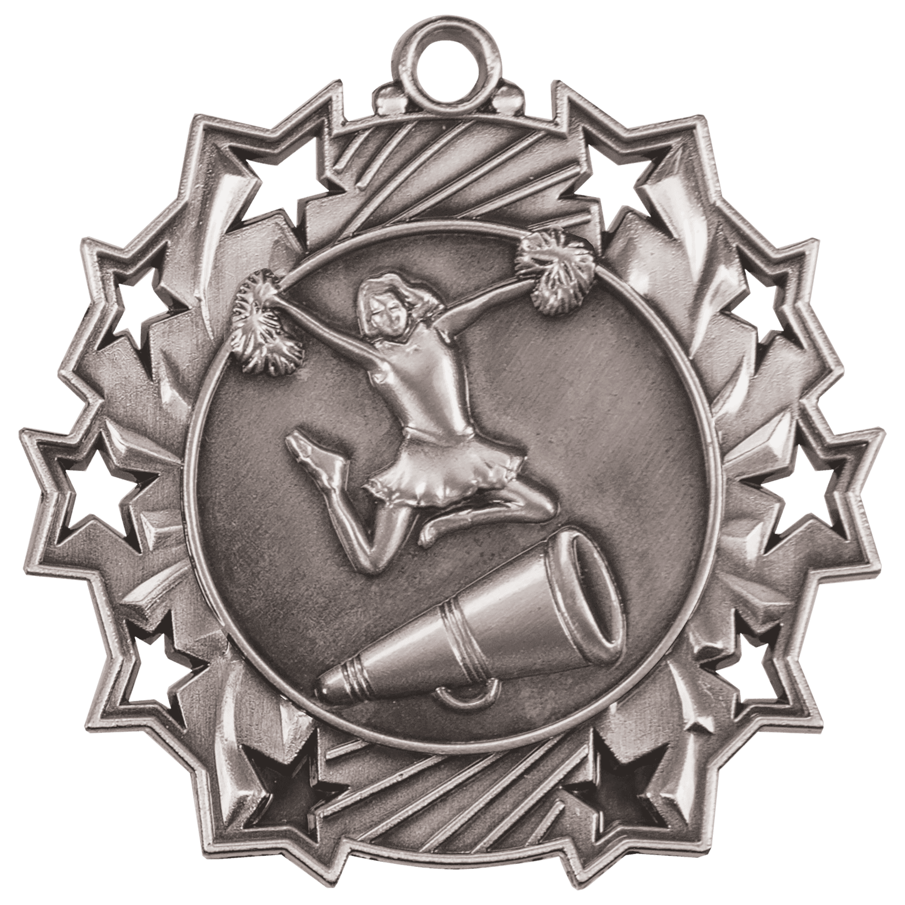 Ten Star Cheer Medal 2.25" / Silver