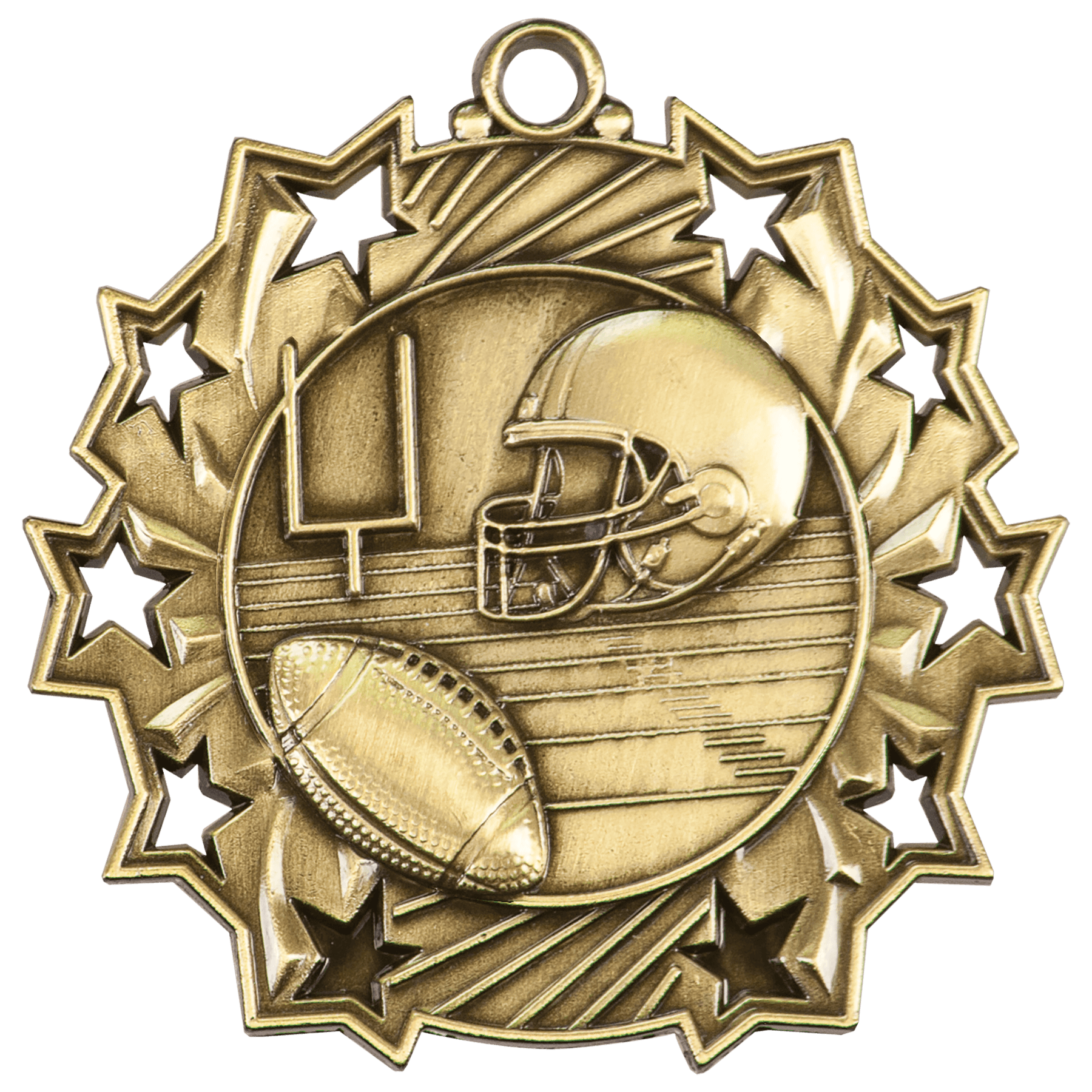Ten Star Football Medal 2.25" / Gold
