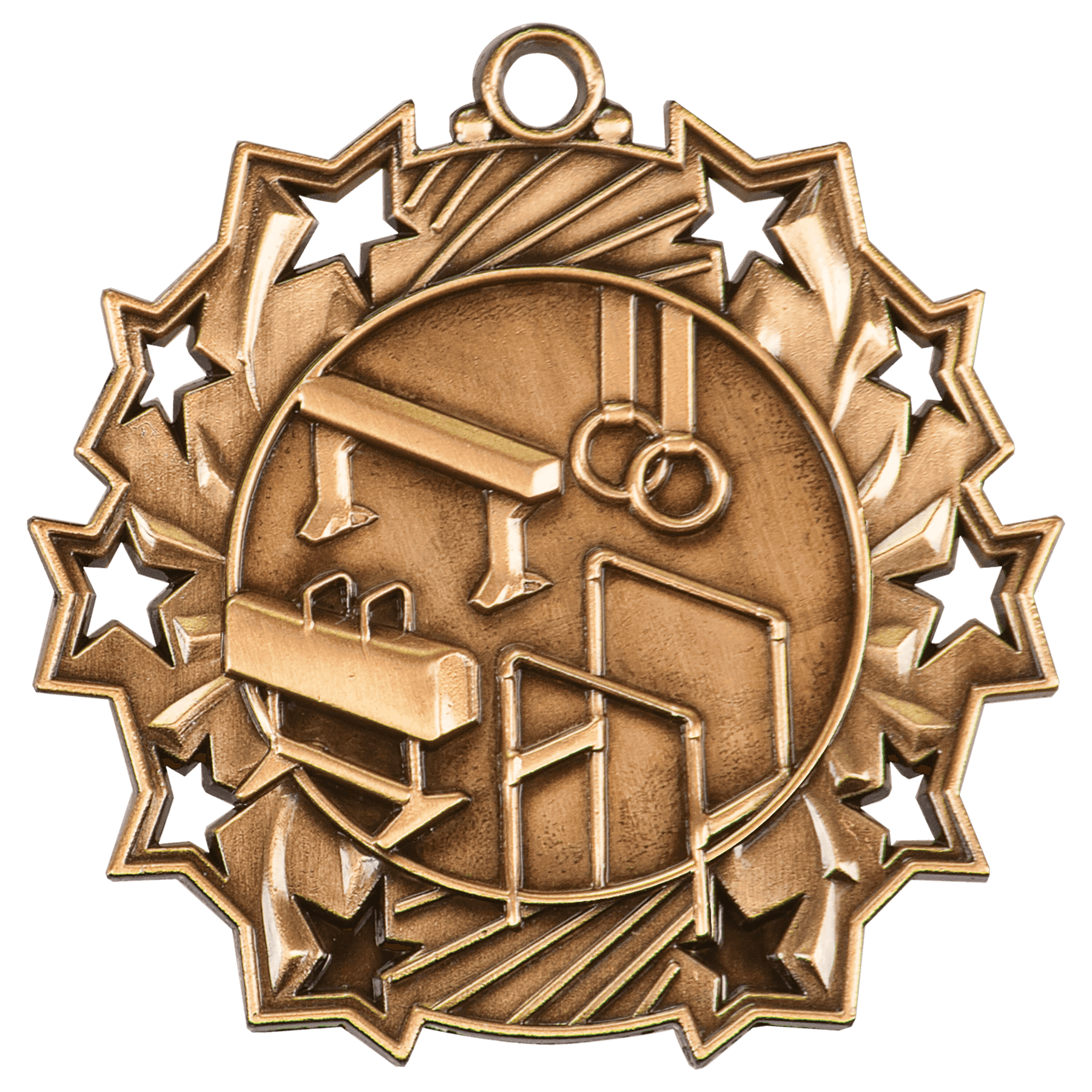 Ten Star Gymnastics Medal 2.25" / Bronze (Copper Tone)