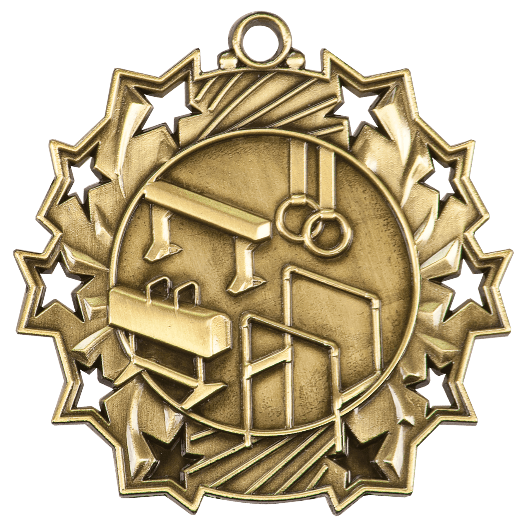 Ten Star Gymnastics Medal 2.25" / Gold