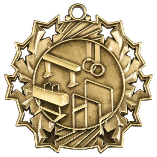 Ten Star Gymnastics Medal 2.25" / Gold
