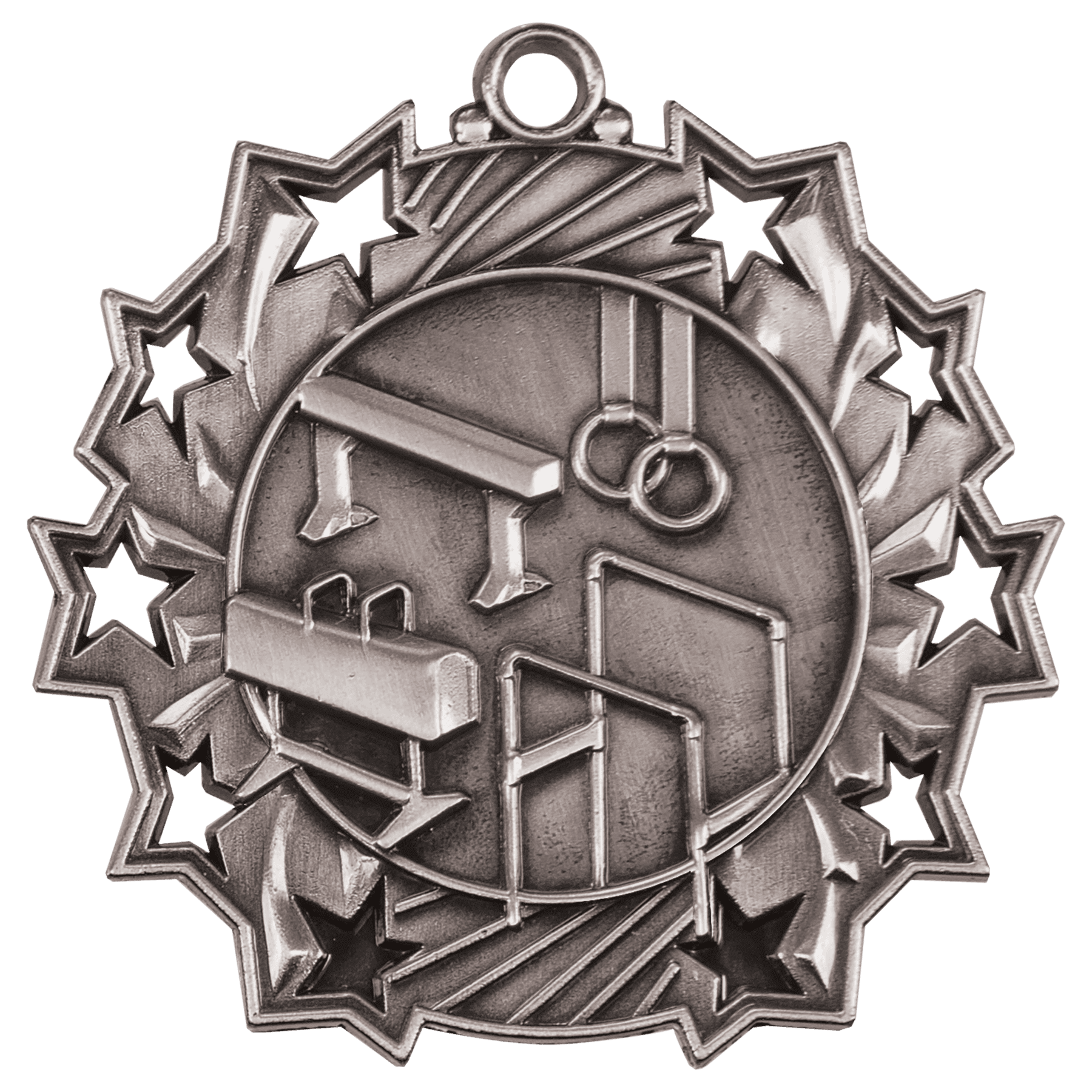 Ten Star Gymnastics Medal 2.25" / Silver
