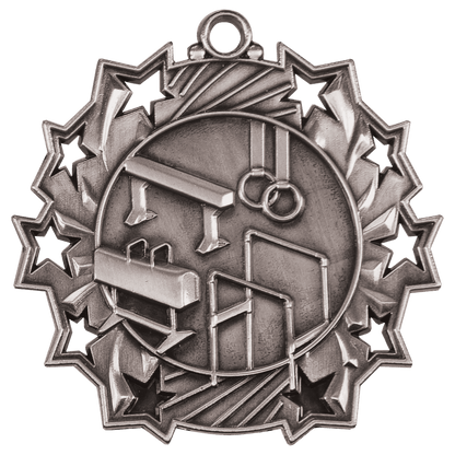 Ten Star Gymnastics Medal 2.25" / Silver
